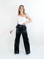 Pantalón Para Mujer Tipo Cargo Metalizado - Sidney Negro