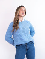 Suéter Largo Cuello Redondo Para Mujer - Chiara Azul Bebé