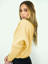 Suéter para Mujer Amarillo Claro Escote Cruzado Manga Campana - Marruecos Amarillo Claro