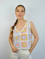 Crop Top Tejido - Pura Vida Rosado y Blanco