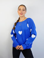 Suéter para Mujer Azul Cuello Redondo Espalda Descubierta - Estonia Azul
