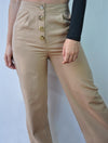 Pantalón para Mujer Camel Tiro Alto Con Botones - Berenice Camel