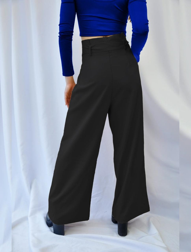 Pantalón para Mujer Negro Pegged, Tiro Alto - Ocean Negro