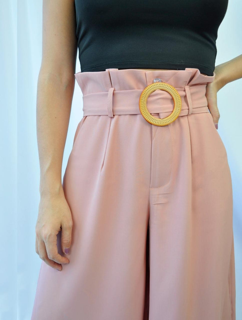 Pantalón para Mujer Palo Rosa con Cinturón Hebilla - Pamplona Palo Rosa