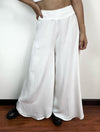 Pantalón para Mujer Blanco Tipo Palazzo Tiro Alto Con Cremallera - Adrianne Blanco