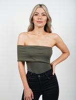 Body para Mujer Verde Militar Escote Strapless con Banda - Penelope Verde Militar