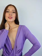 Blusa para Mujer Lila Escote Cruzado Manga Larga - Tambo Lila