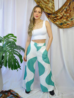 Pantalón para Mujer Verde Tipo Palazzo Tiro Alto - Bungalow Verde